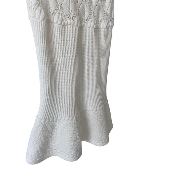 REBECCA TAYLOR WHITE PEPLUM STITCH TANK NWT SIZE SMALL - Picture 5 of 8